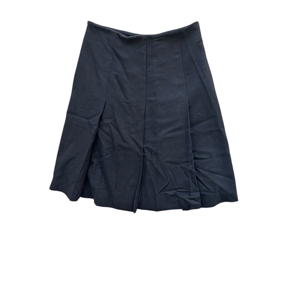 Vintage Eddie Bauer Women's Black Pleated A-Line Skirt Preppy Academia Goth sz 4